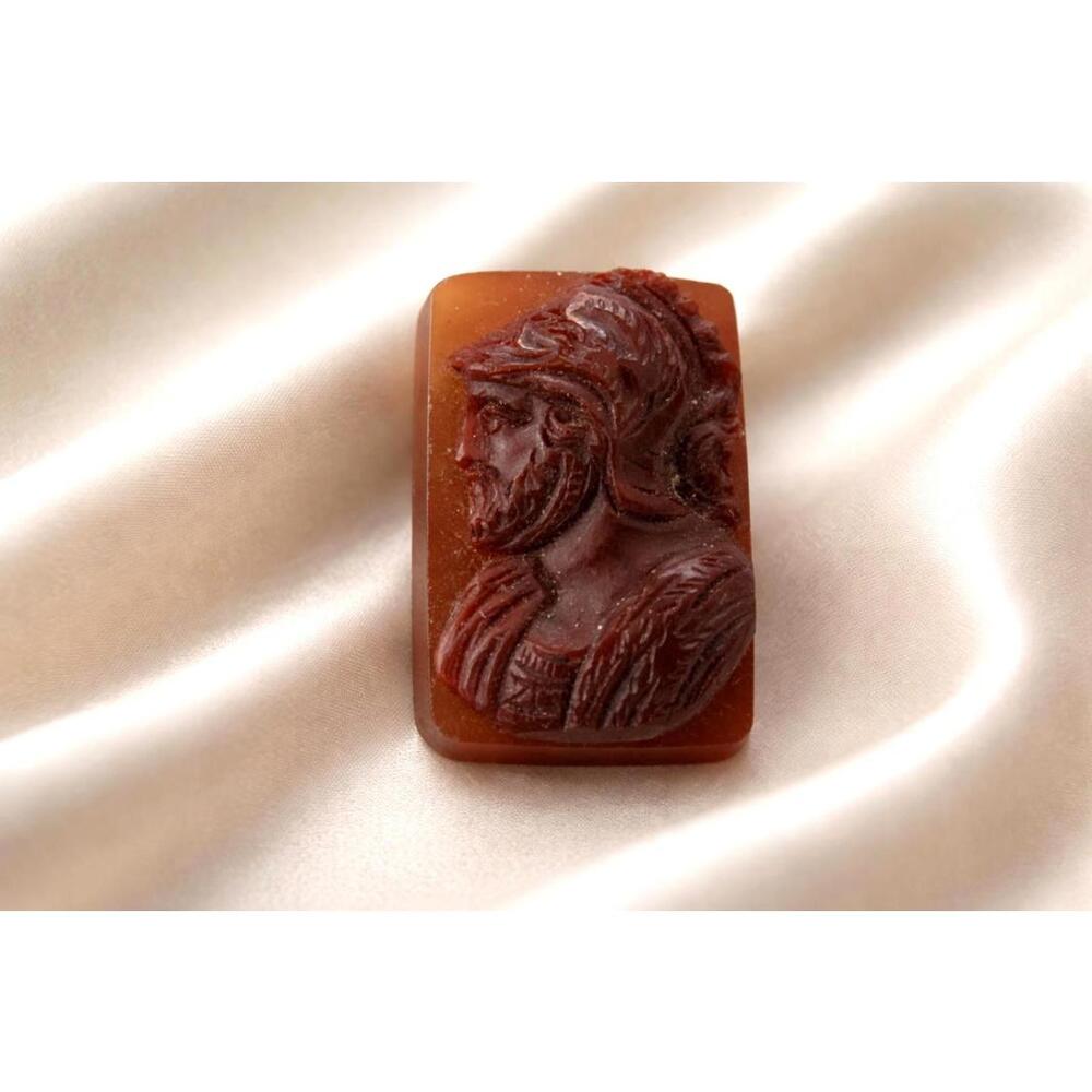 Carved Carnelian Greek or Roman Soldier Loose Stone Fine Carved High Relief